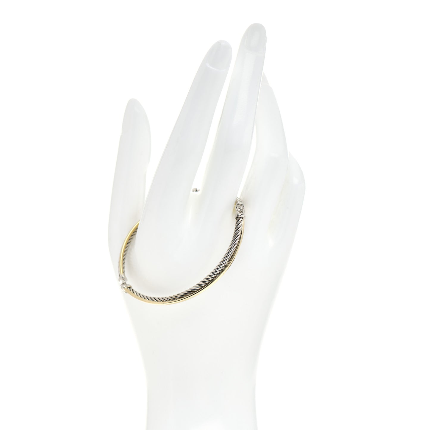 Sterling Silver 18K Yellow Gold 3mm Crossover Bracelet