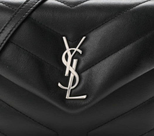 Saint Laurent Calfskin Y Quilted Monogram Toy Loulou Crossbody Bag Black 8 of 10