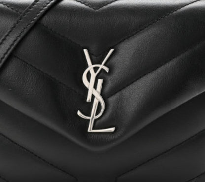 Saint Laurent Calfskin Y Quilted Monogram Toy Loulou Crossbody Bag Black 8 of 10