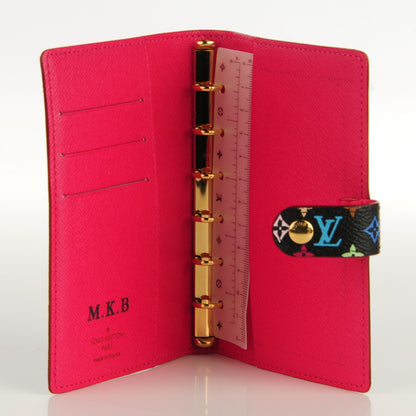 Louis Vuitton Monogram Multicolor Small Ring Agenda Cover Black Grenade 7 of 7