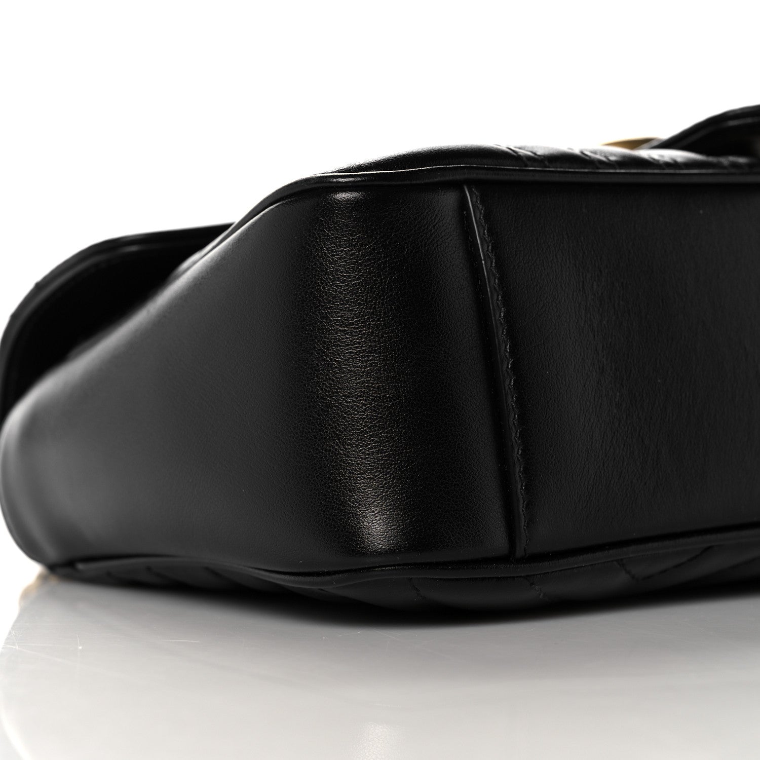Gucci Calfskin Matelasse Small GG Marmont Shoulder Bag Black 10 of 12