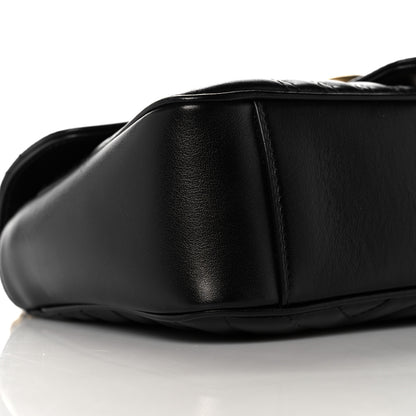 Gucci Calfskin Matelasse Small GG Marmont Shoulder Bag Black 10 of 12