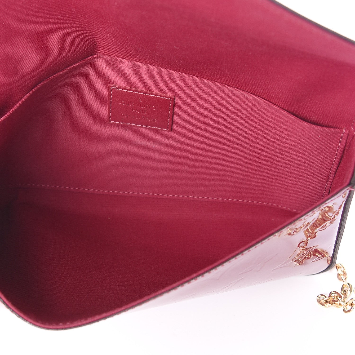Louis Vuitton Vernis Felicie Chain Wallet Magenta 4 of 7