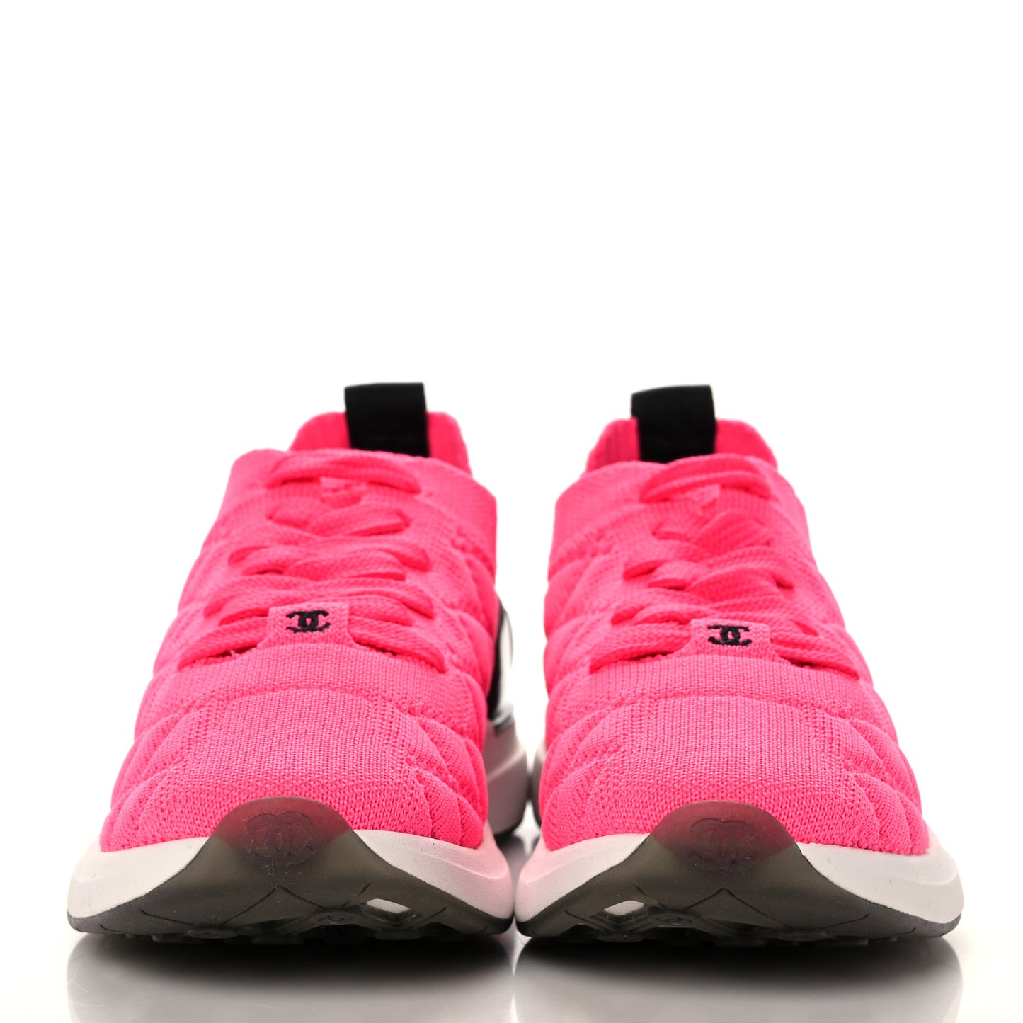 Mixed Fabrics Knit Sneakers 35.5 Pink