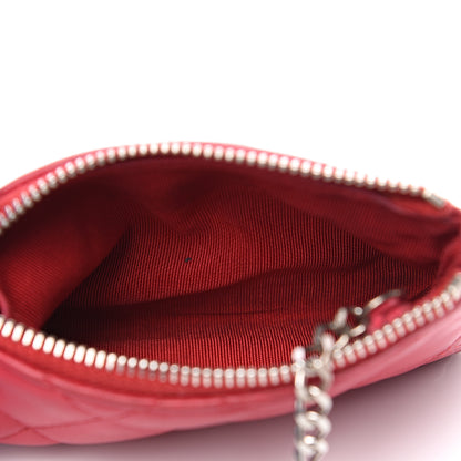 Chanel Lambskin Quilted Key Holder Case Dark Pink 4 of 10