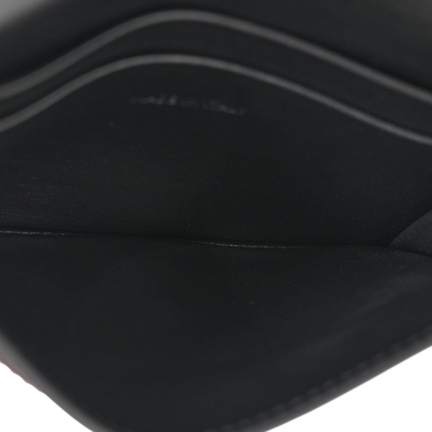 Shiny Calfskin Triomphe Flap Card Holder Black