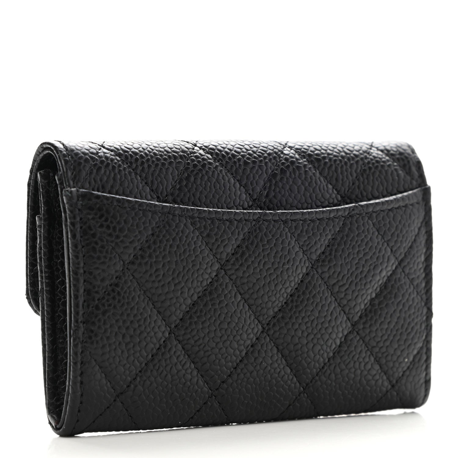 Chanel Caviar Quilted Flap Card Holder Wallet Black 3 of 8