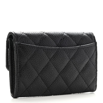 Chanel Caviar Quilted Flap Card Holder Wallet Black 3 of 8