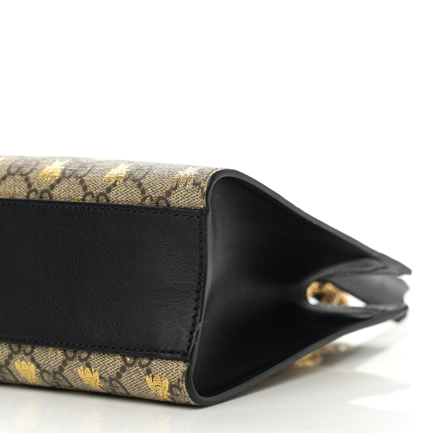 GG Supreme Monogram Bees Small Padlock Tote Beige Oro Black