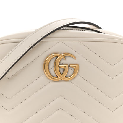 Gucci Calfskin Matelasse Mini GG Marmont Chain Shoulder Bag White 8 of 10