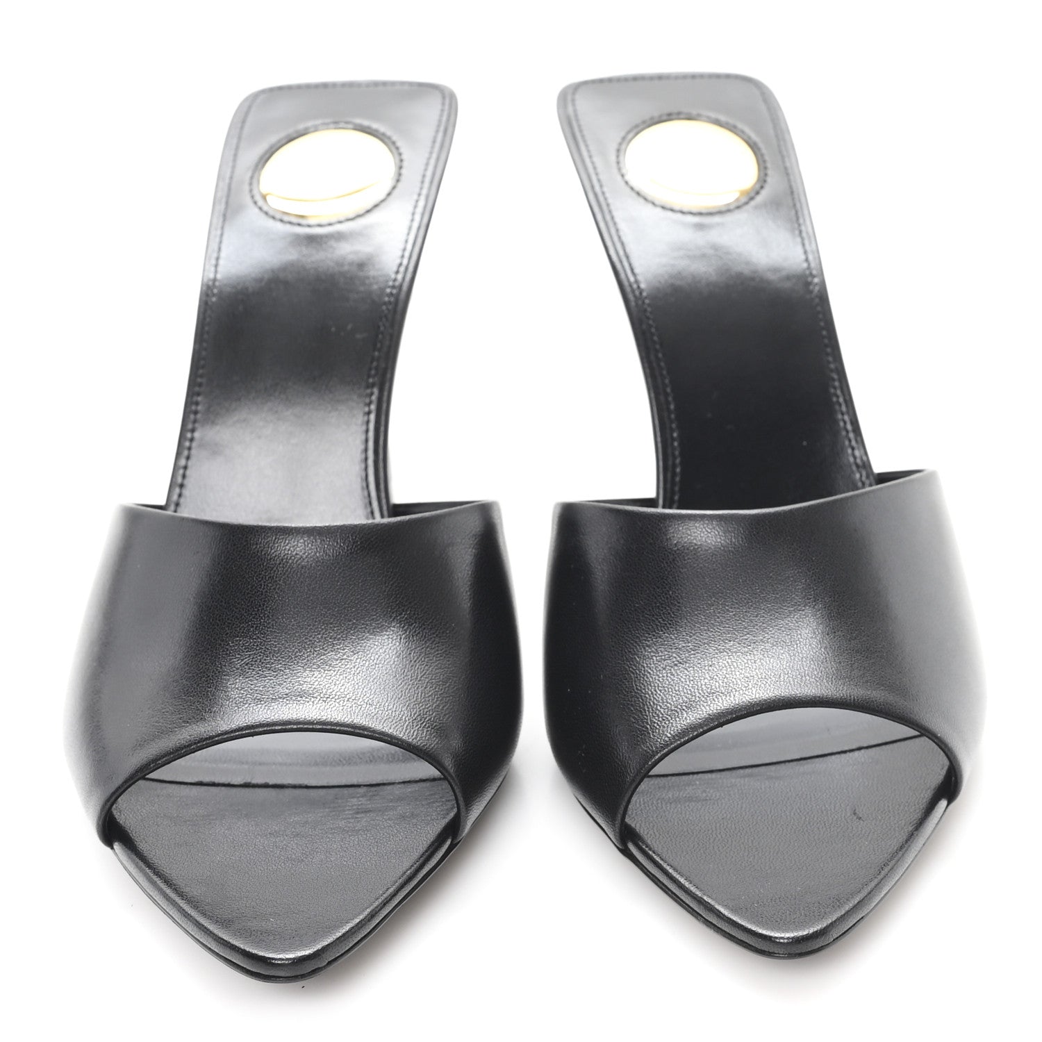 Saint Laurent Nappa Goldie Mule Sandal 37.5 Black 3 of 9