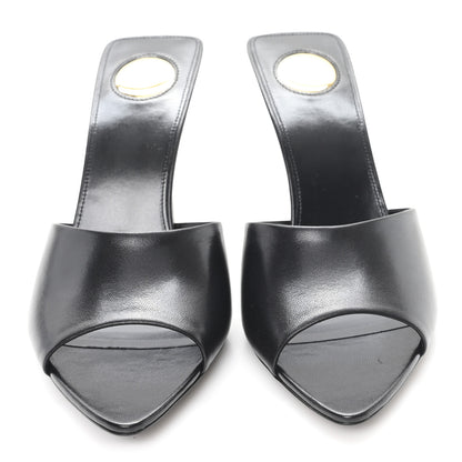 Saint Laurent Nappa Goldie Mule Sandal 37.5 Black 3 of 9