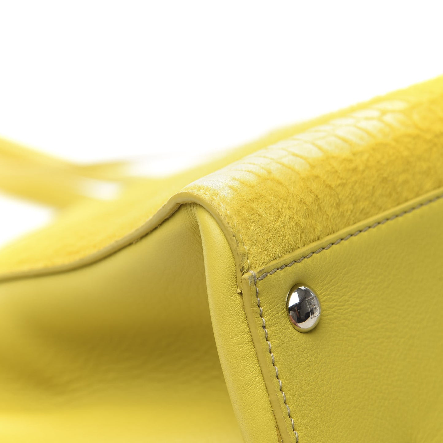 Vitello Calf Hair Crocodile Embossed Large 3Jours Tote Sunflower Cedro