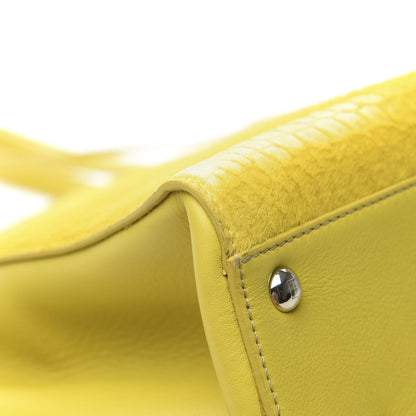 Fendi Vitello Calf Hair Crocodile Embossed Large 3Jours Tote Sunflower Cedro 9 of 14
