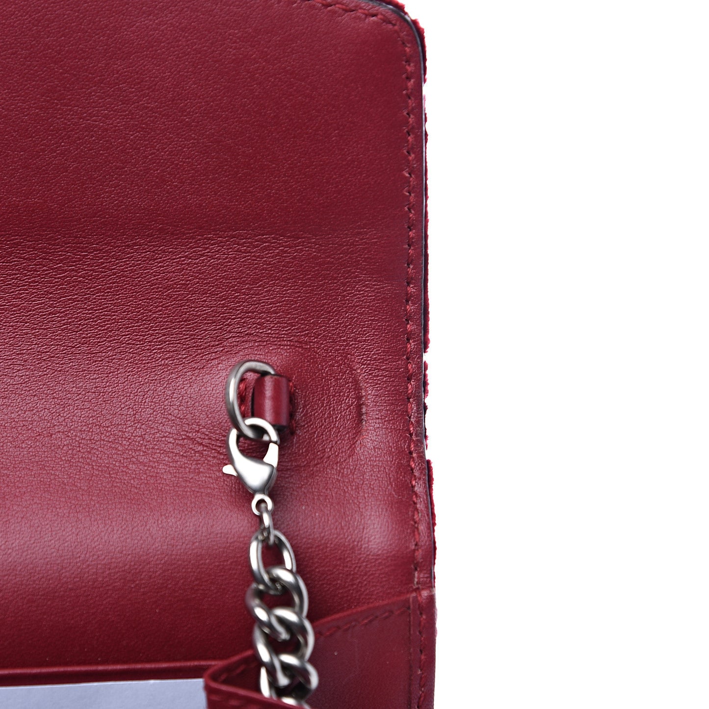 Velvet GG Monogram Mini Dionysus Chain Wallet Red Cipria