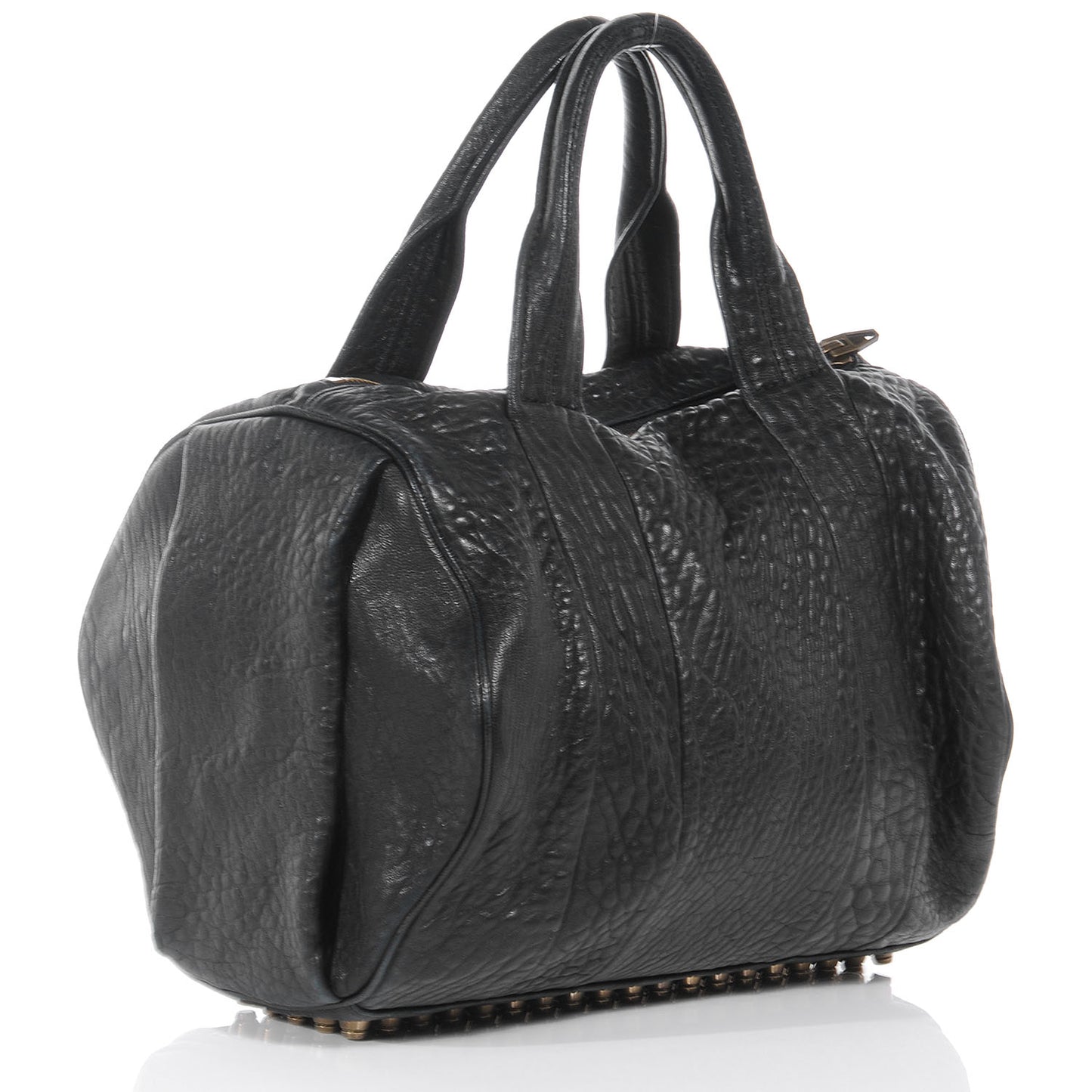 Leather Rocco w Gold Hardware Black