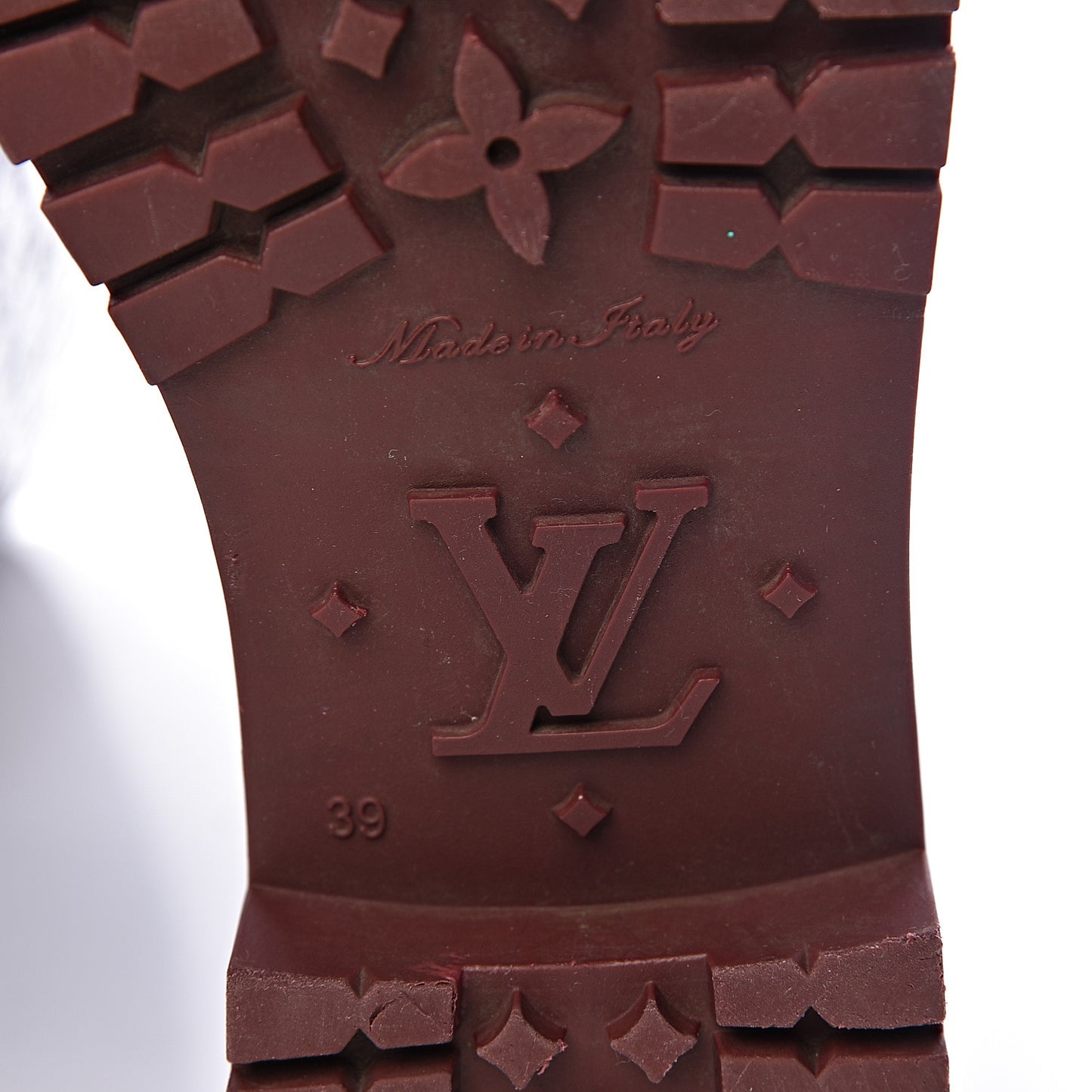 Rubber Embossed Monogram Splash Rain Boots 39 Brown