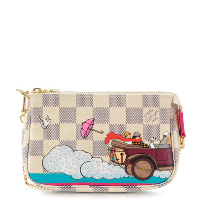 Louis Vuitton Damier Azur 2015 Christmas Animation Mini Pochette Accessories 1 of 7