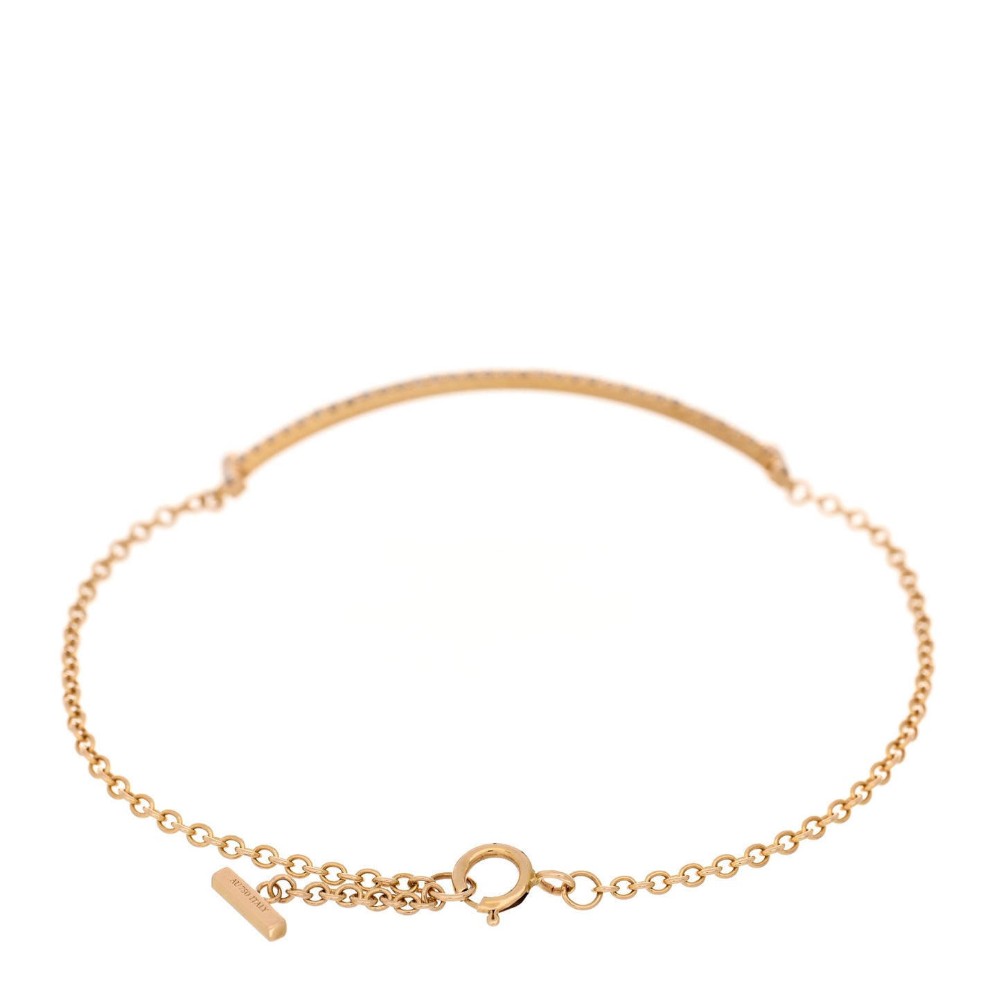 18K Rose Gold Diamond T Smile Bracelet