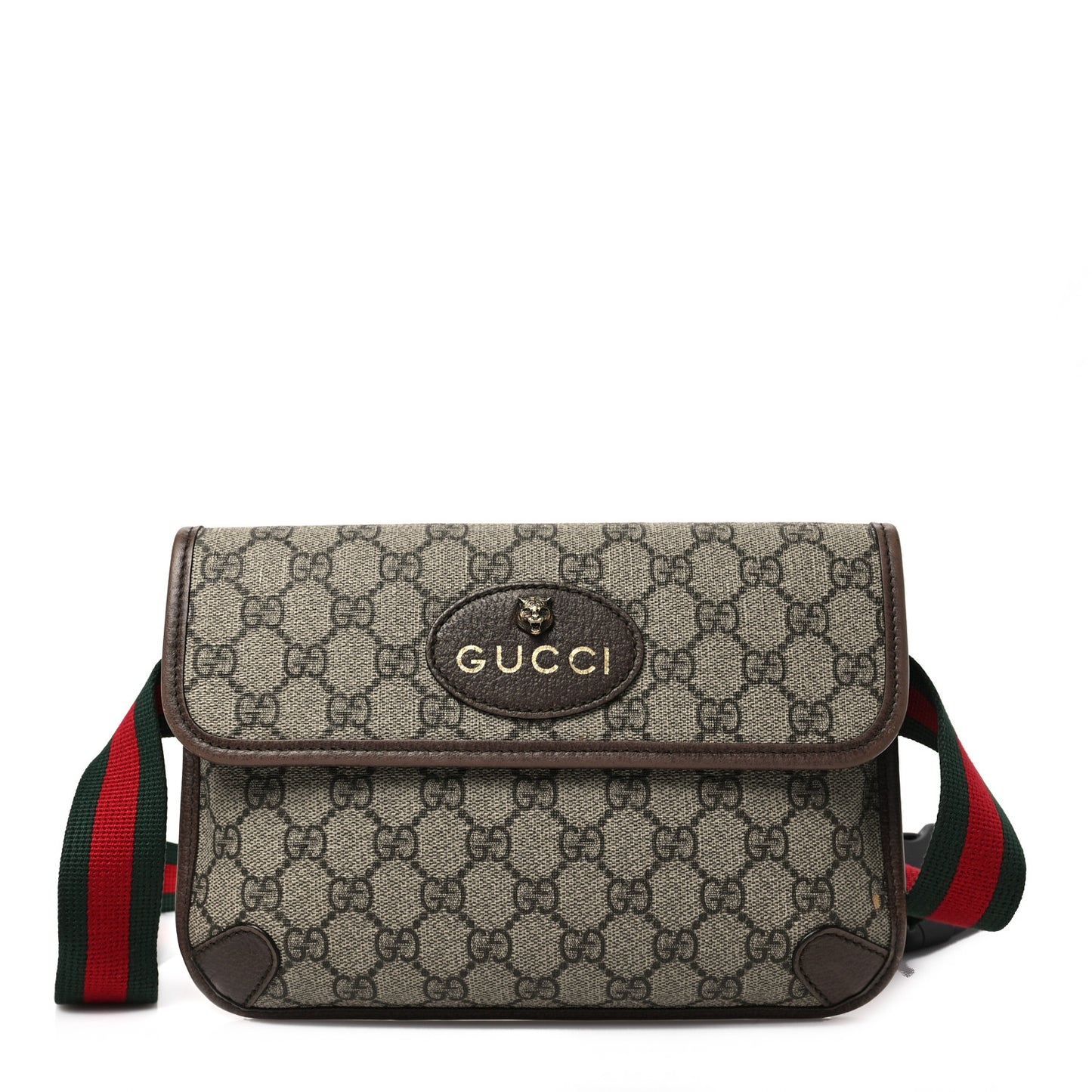 GG Supreme Monogram Neo Vintage Web Belt Bag Brown