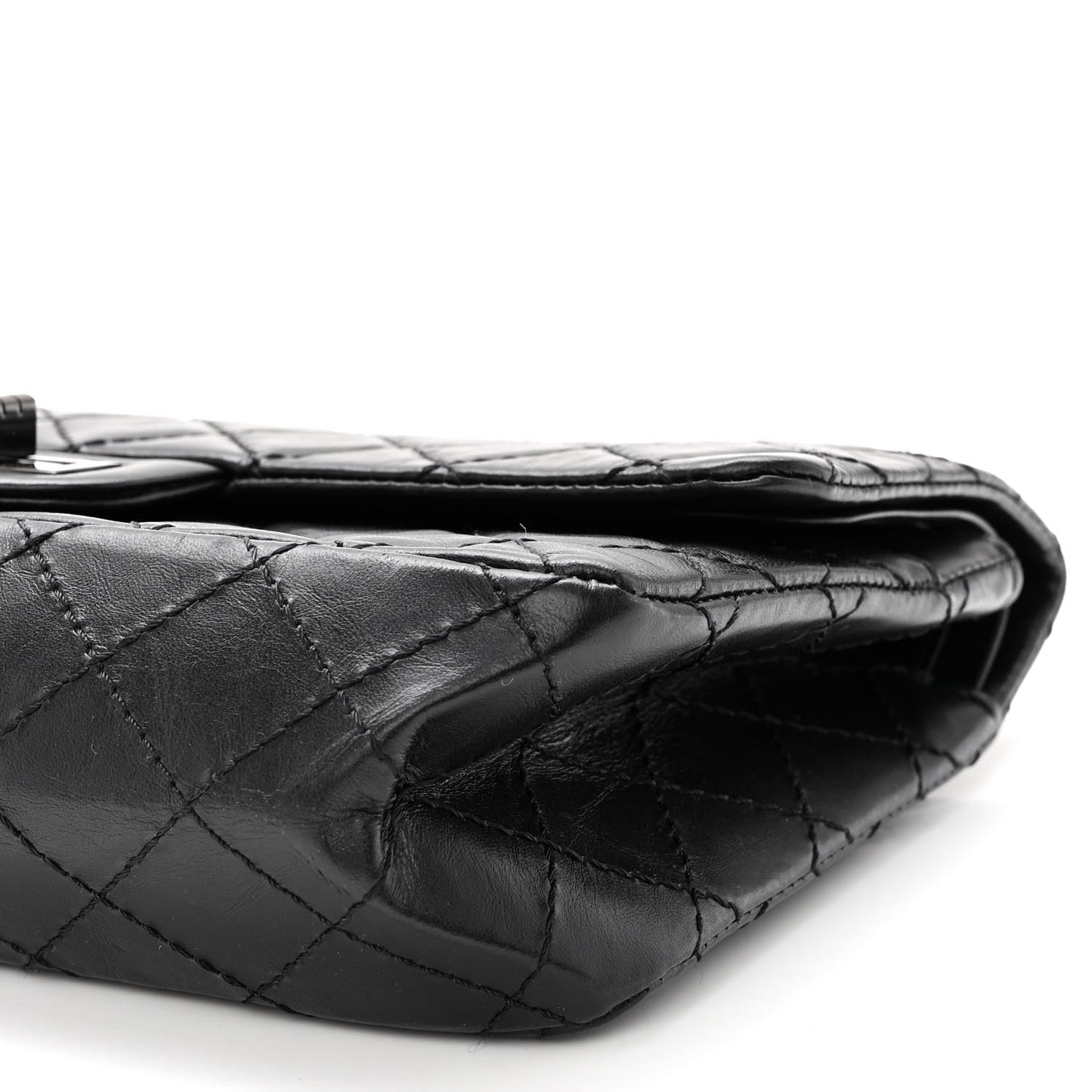 Aged Calfskin Quilted 2.55 Reissue 225 Flap So Black
