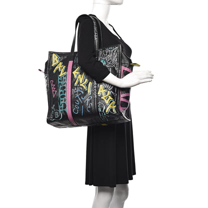 Balenciaga Agneau Arena Graffiti All Over Medium Bazar Shopper Tote Black Multicolor 2 of 11