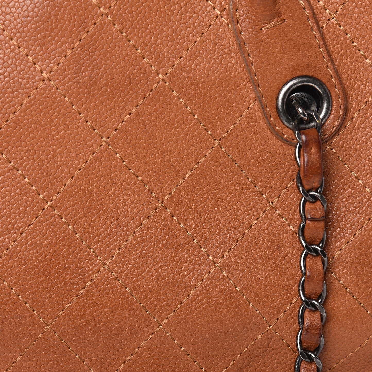 Grained Vegetal Calfskin Small Urban Shopping Tote Camel