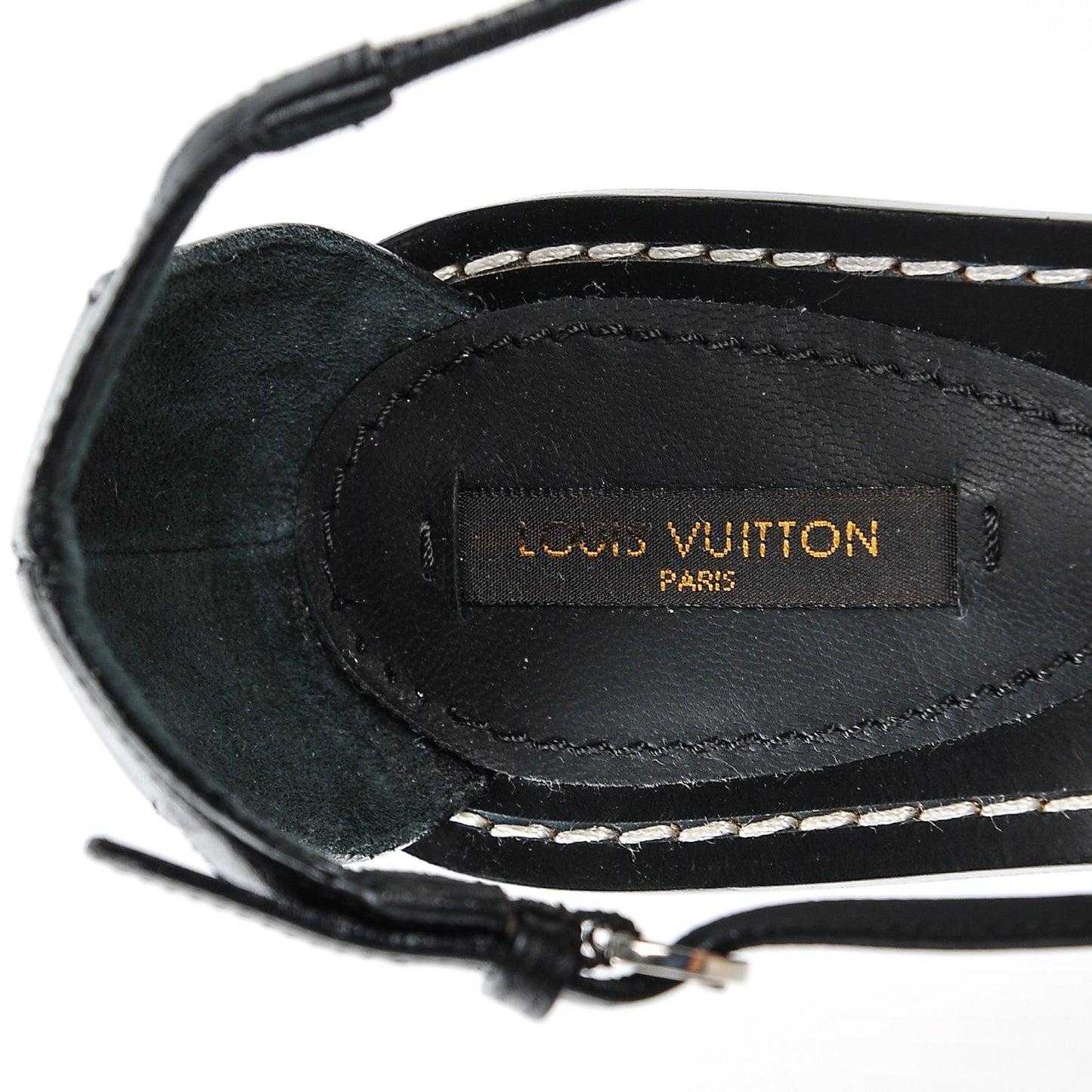 Calfskin South Beach Sandal Heels 39 Black White