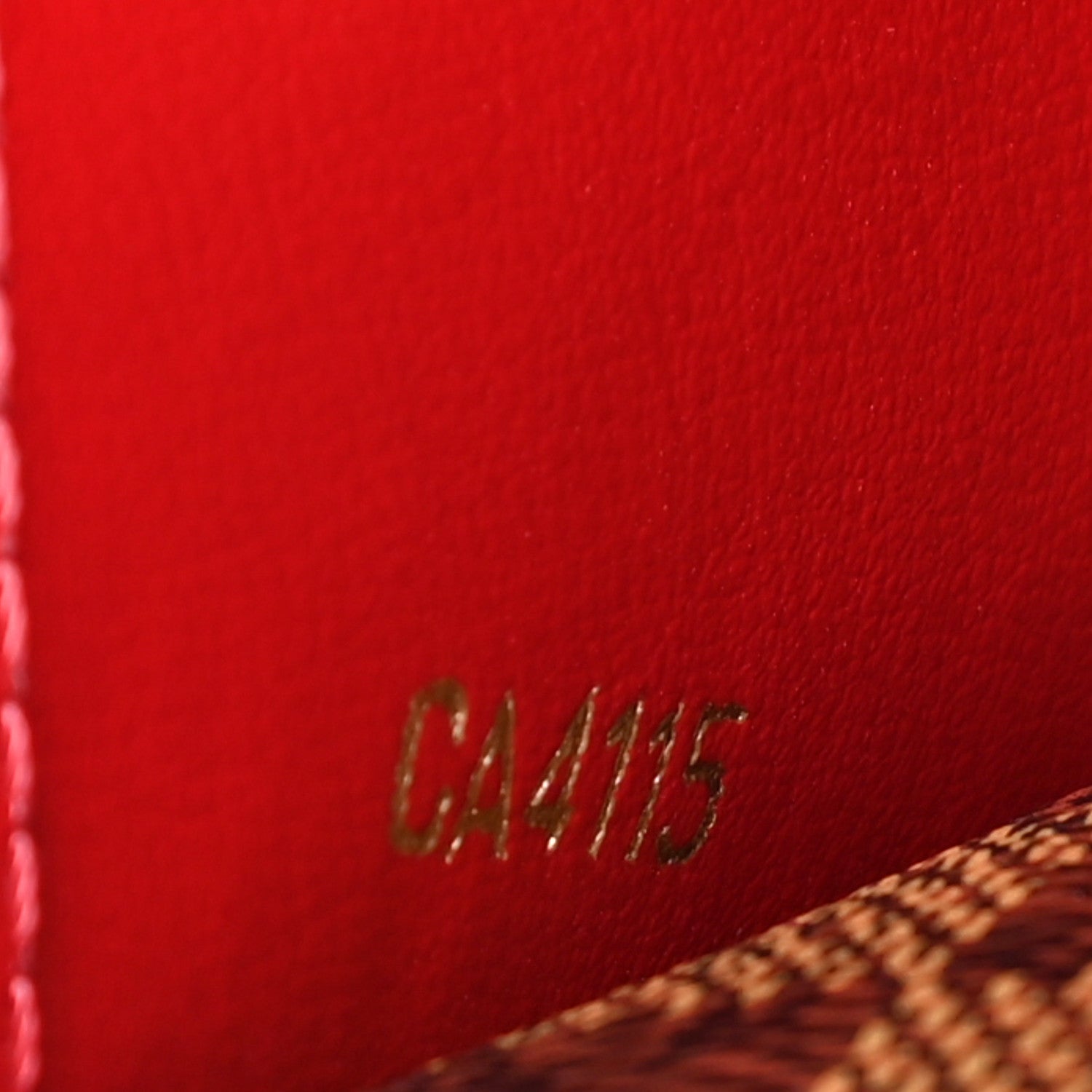 Louis Vuitton Damier Ebene Emilie Wallet Red 9 of 10