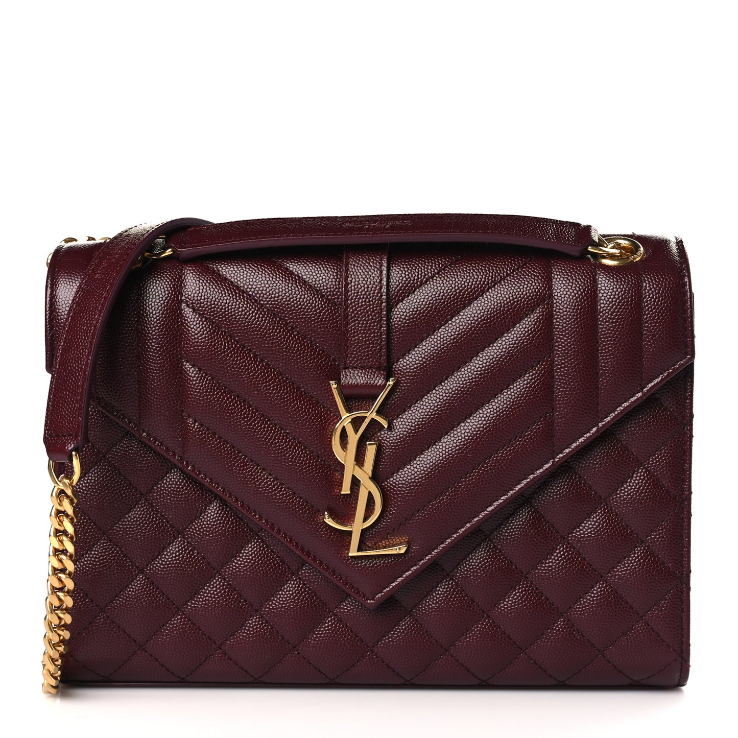 Grain De Poudre Textured Mixed Matelasse Medium Triquilt Monogram Satchel Rouge Legion