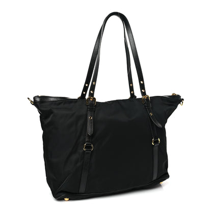 Prada Saffiano Tessuto Nylon Shopping Tote Black 3 of 8