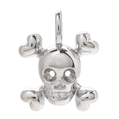 Christian Dior 18K White Gold Diamond Tete de Mort Pendant 1 of 3