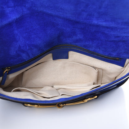 Gucci Patent Large Bright Bit Clutch Deep Zaffiro 5 of 9