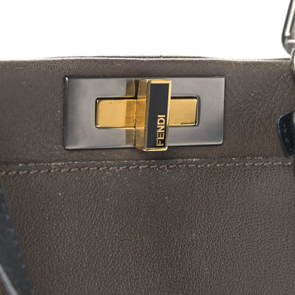 Fendi Goatskin Zucca Medium Peekaboo Iconic Satchel Grigio Tobacco Moro 12 of 12