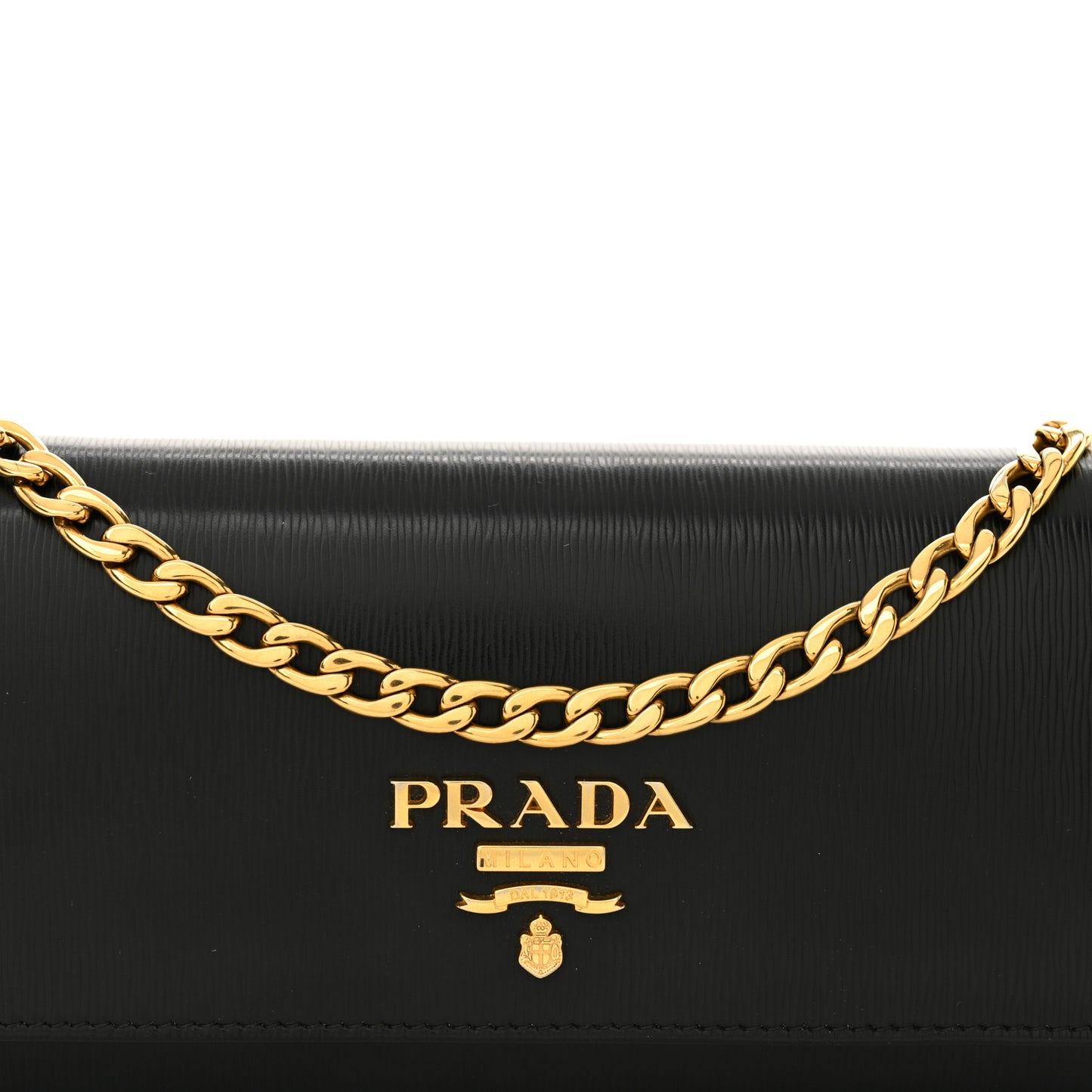 Vitello Move Metal Oro Chain Wallet Black