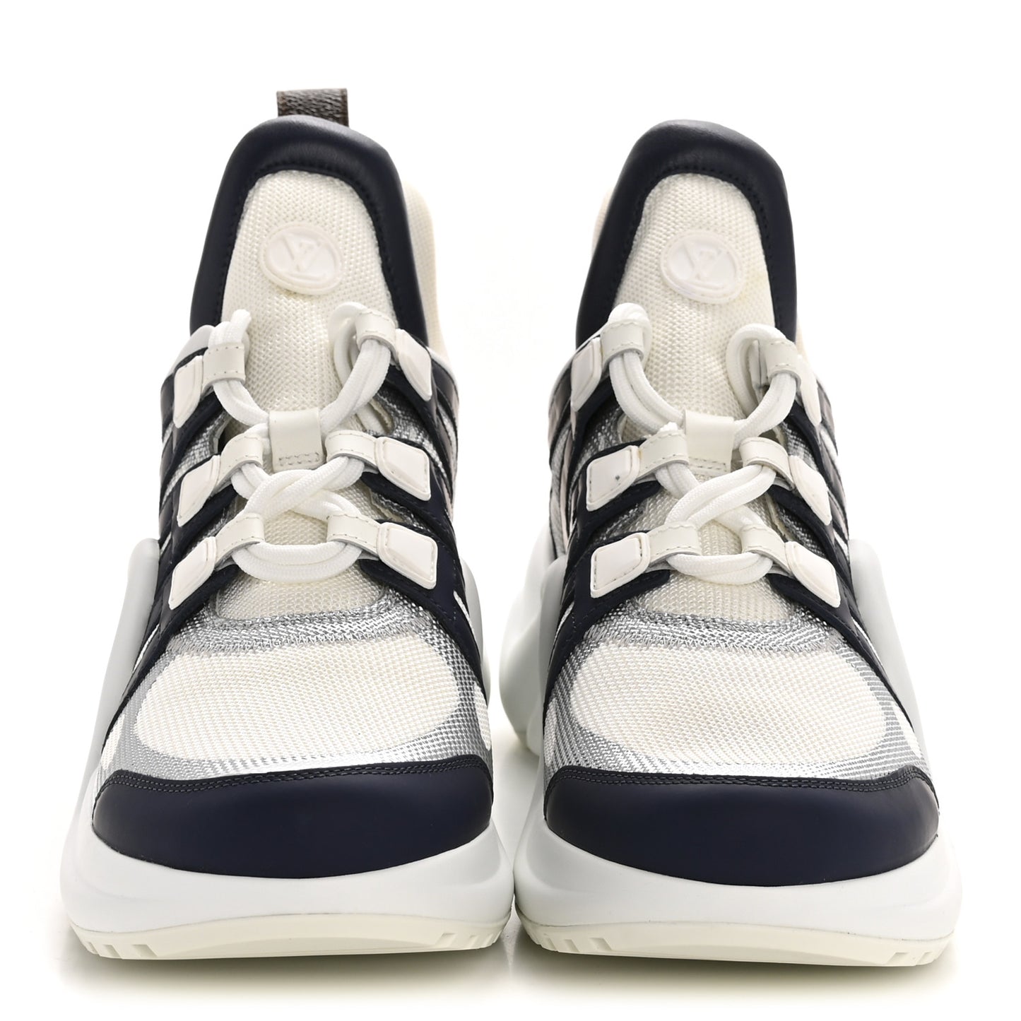 Calfskin Technical Nylon LV Archlight Sneaker 40.5 White Blue Pink