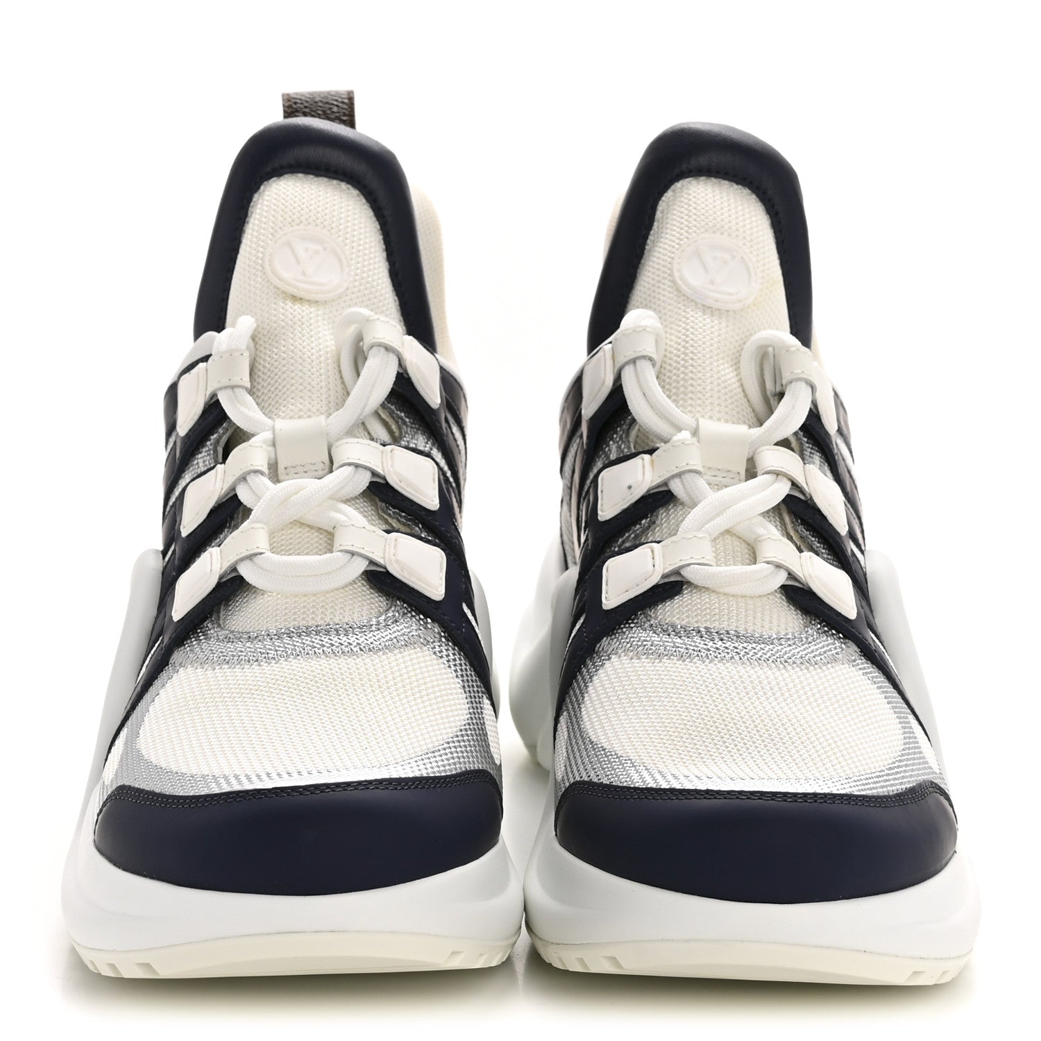 Louis Vuitton Calfskin Technical Nylon LV Archlight Sneaker 40.5 White Blue Pink 3 of 9