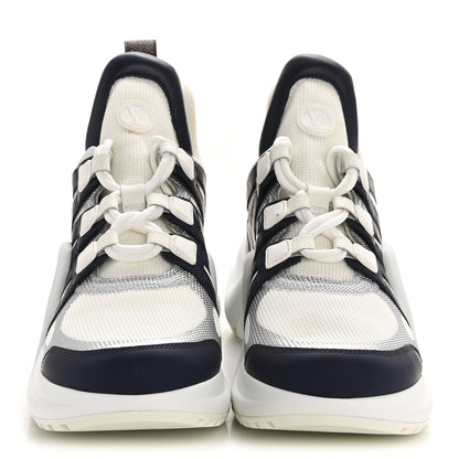 Louis Vuitton Calfskin Technical Nylon LV Archlight Sneaker 40.5 White Blue Pink 3 of 9
