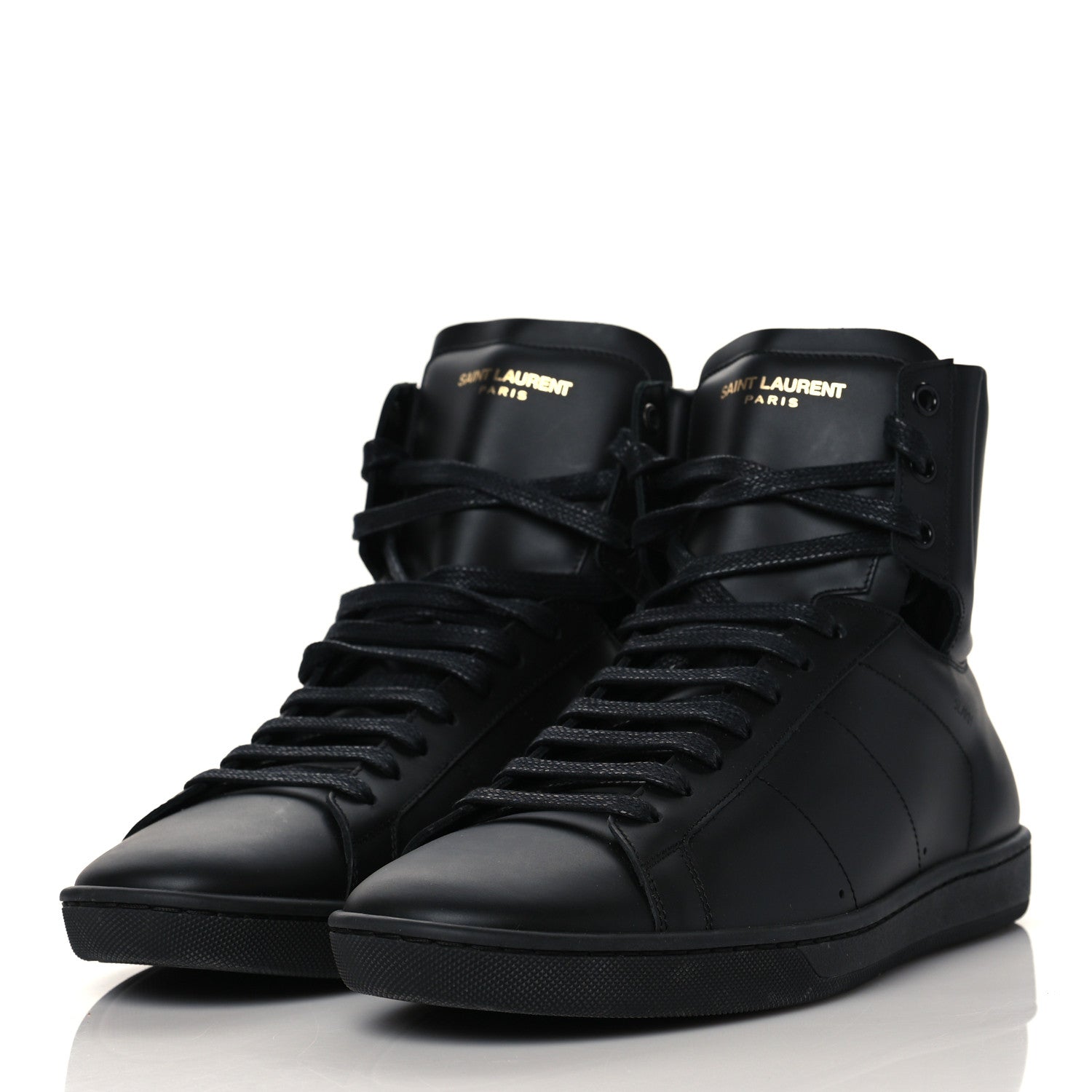Saint Laurent Calfskin Mens Court Classic SL/01H High Top Sneakers 39 Black 3 of 9