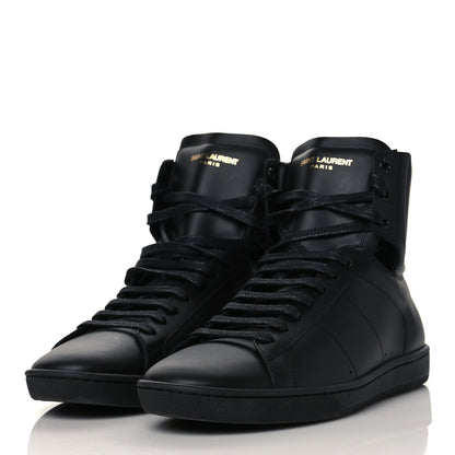 Saint Laurent Calfskin Mens Court Classic SL/01H High Top Sneakers 39 Black 3 of 9