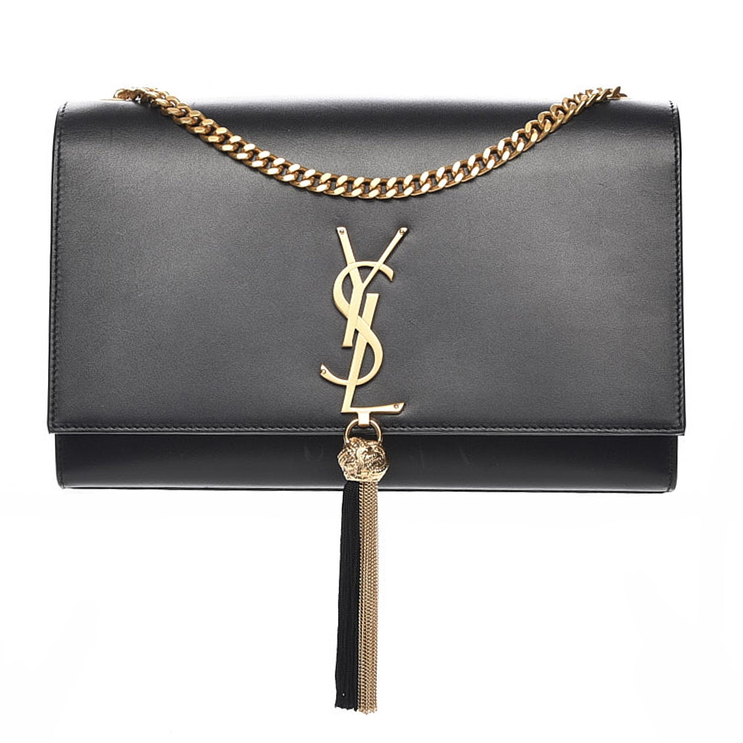 Saint Laurent Smooth Calfskin Medium Classic Monogram Kate Tassel Satchel Black 1 of 6