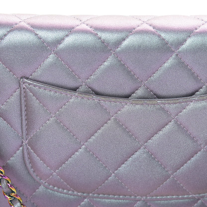 Chanel Iridescent Lambskin Quilted Reissue Wallet On Chain WOC Light Purple 12 of 15
