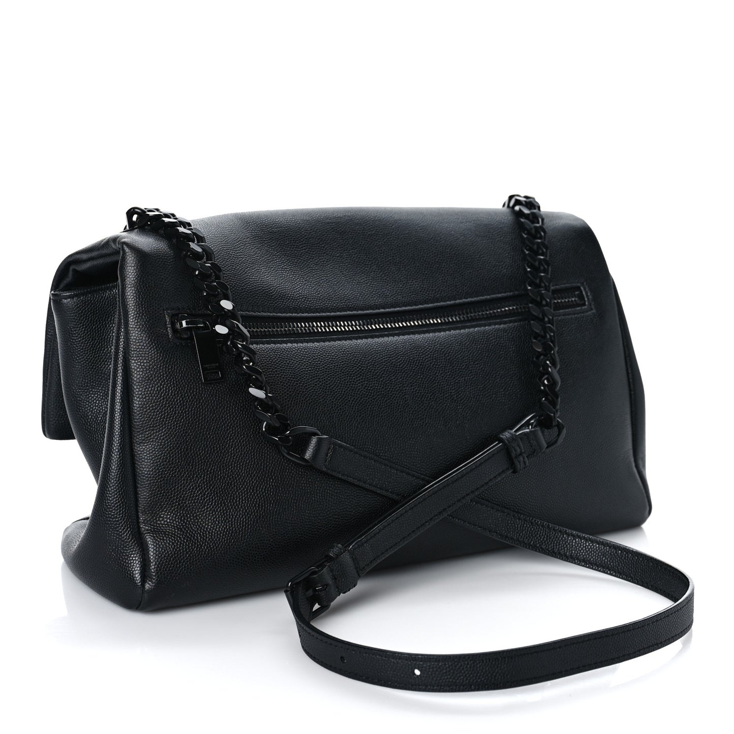 Grain De Poudre Medium West Hollywood Monogram Fold-Over Black