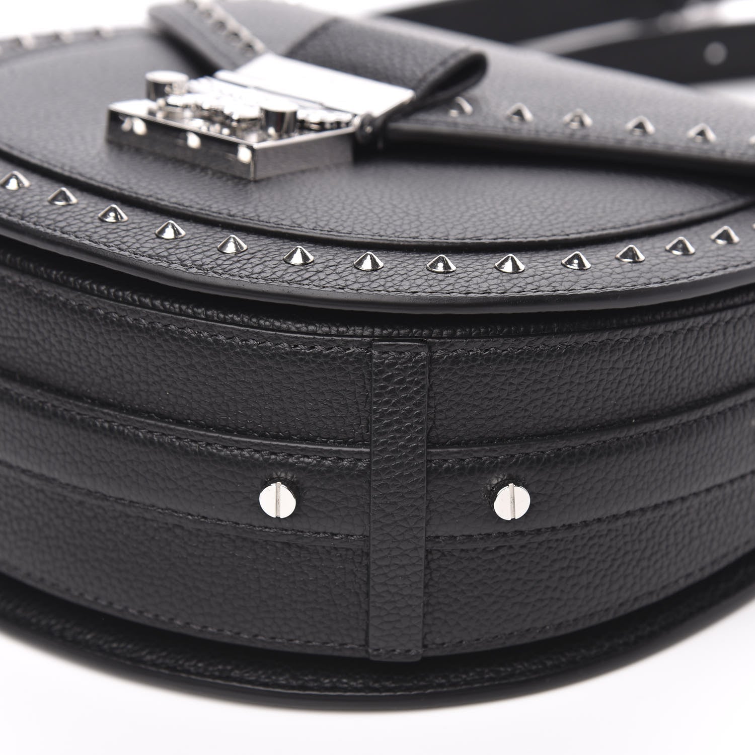 MCM Grained Calfskin Small Patricia Studded Crossbody Bag Black 9 of 9