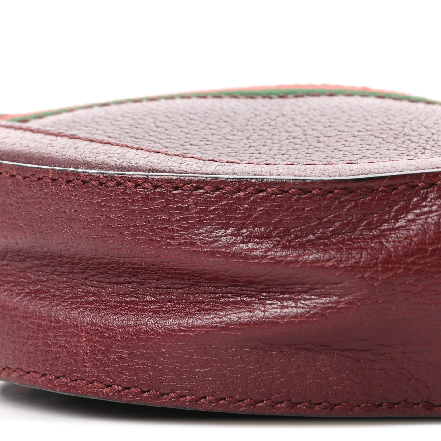 Soft Textured Calfskin Web Mini Ophidia Round Shoulder Bag Vintage Bordeaux