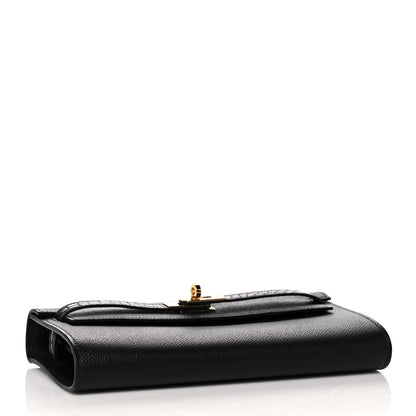 Hermes Epsom Matte Alligator Touch Kelly Wallet To Go Black 4 of 10