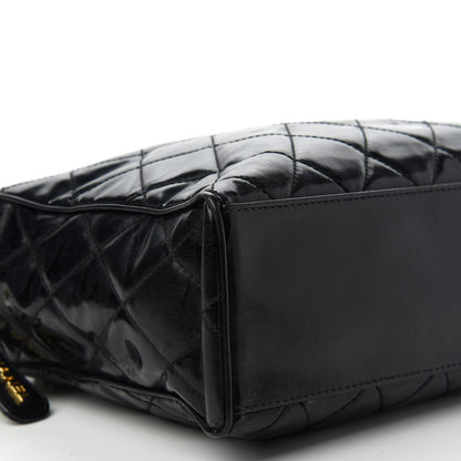 Chanel Patent Quilted Shoulder Bag Black 6 of 10