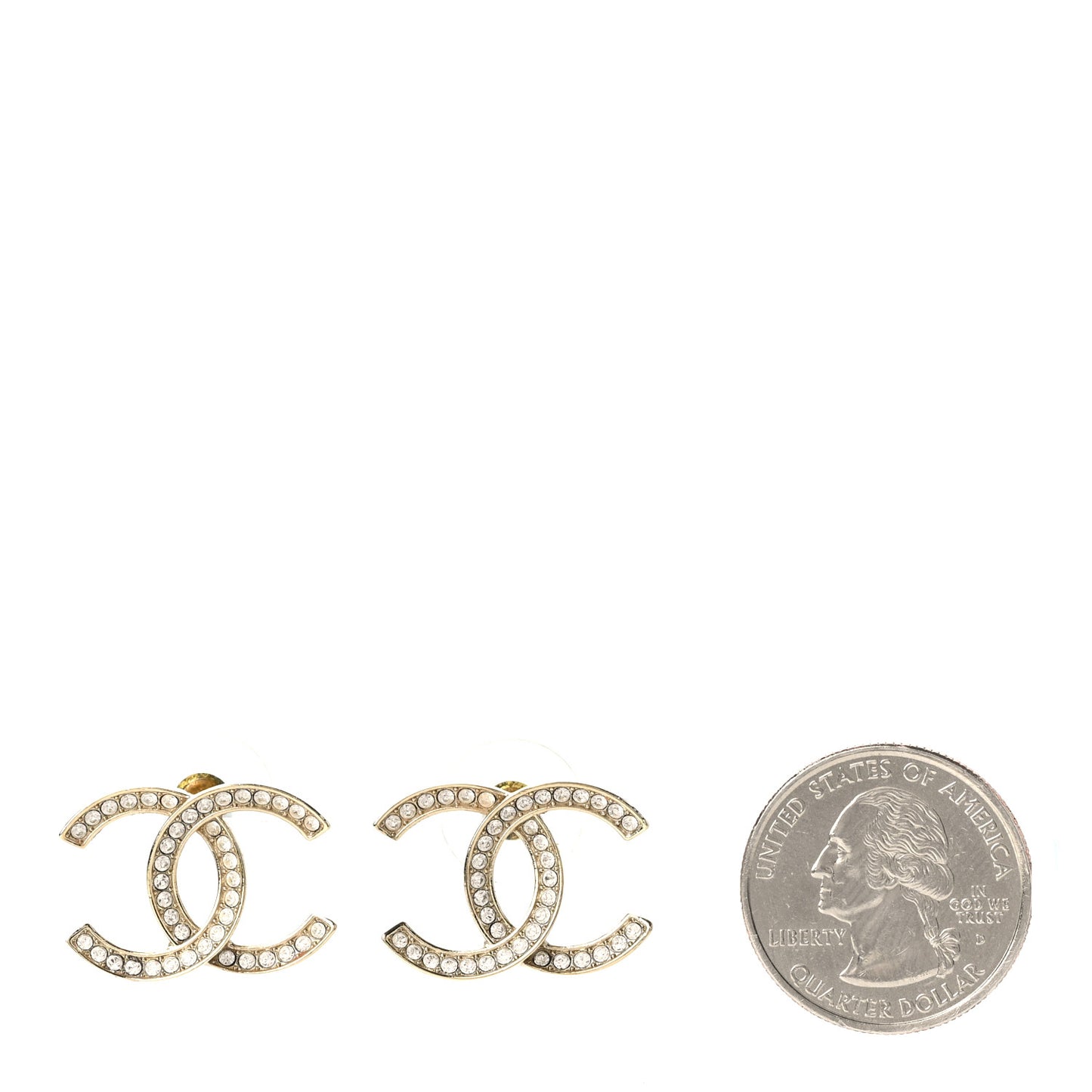 Crystal CC Earrings Gold