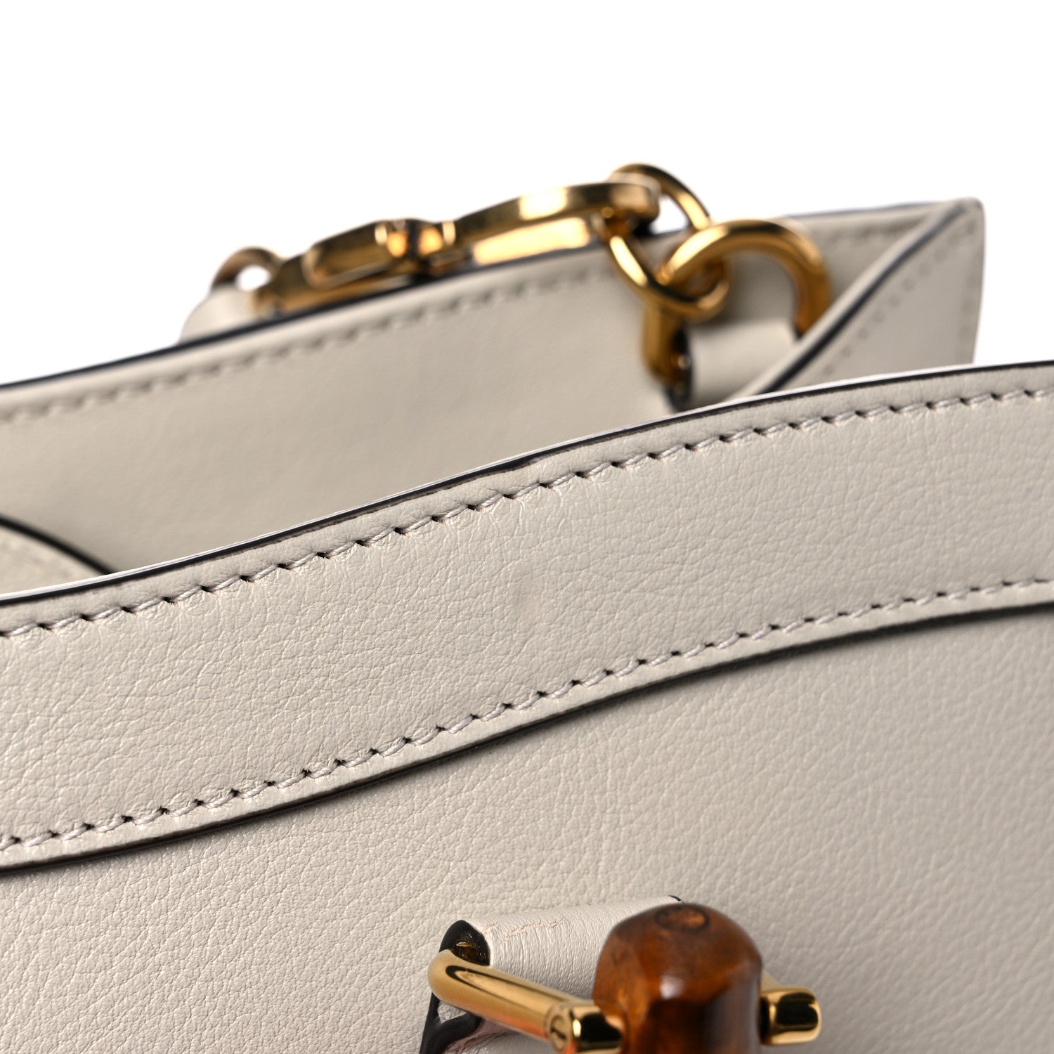 Gucci Wonka Grain Calfskin Small Diana Tote Bag Mystic White Orange Fluo 13 of 16