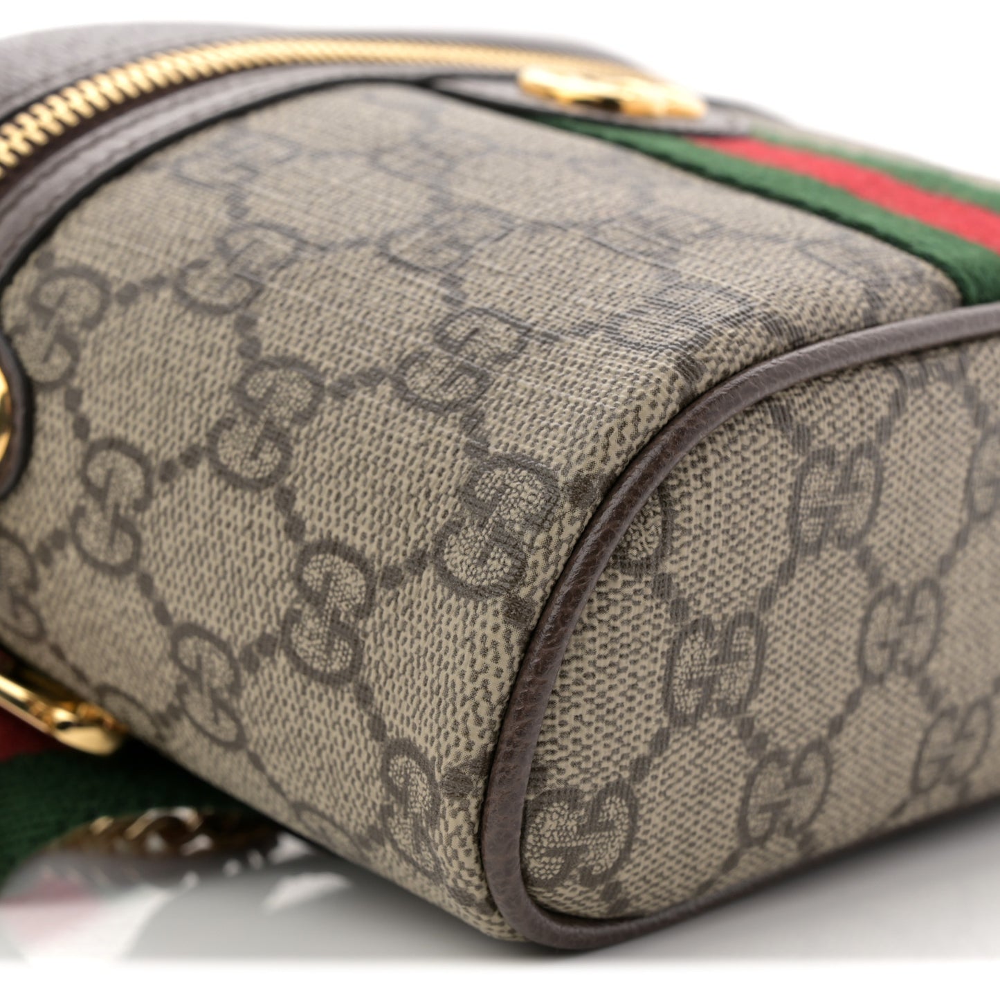 GG Supreme Monogram Textured Dollar Calfskin Web Ophidia Belt Bag 110 44 Beige Ebony New Acero